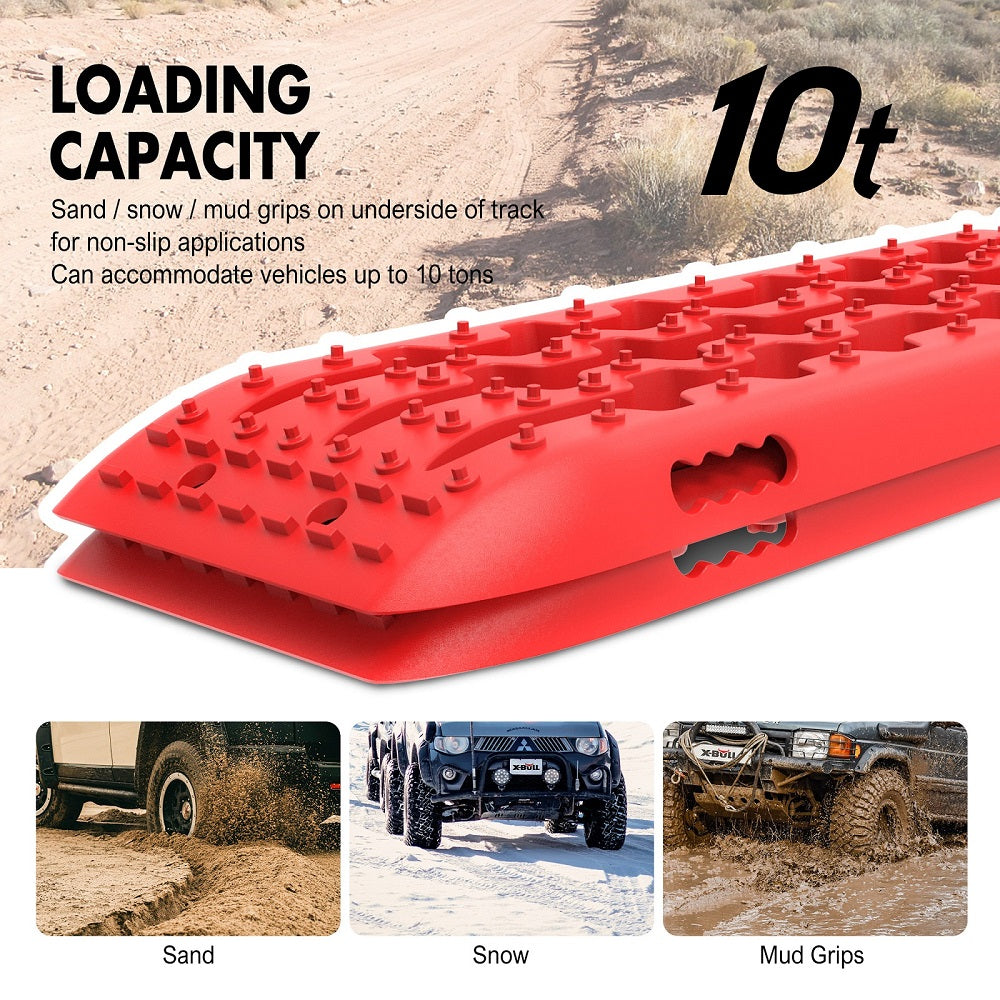 X-BULL Hitch Receiver 5T Recovery Receiver With 2PCS Recovery tracks Boards Gen2.0 Red - DELIVERY ONLY