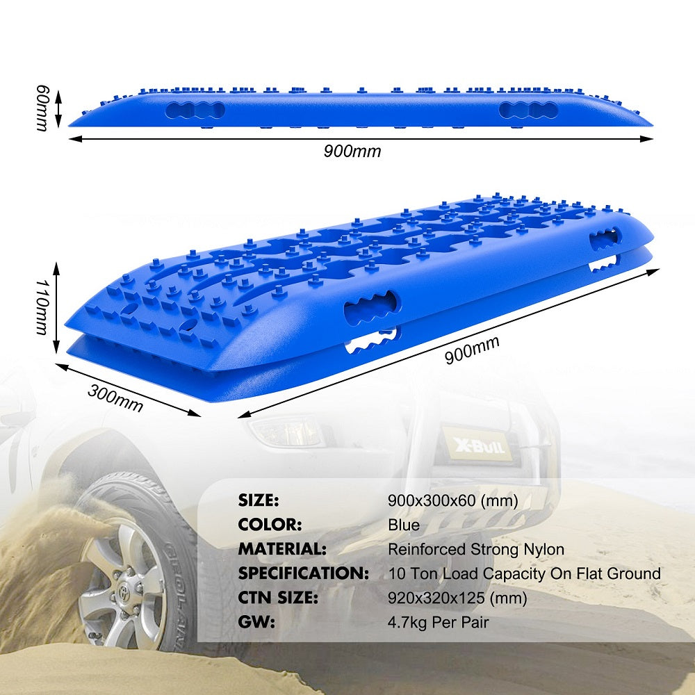 X-BULL Hitch Receiver 5T Recovery Receiver With 2PCS Recovery tracks Boards Gen2.0 Blue - DELIVERY ONLY