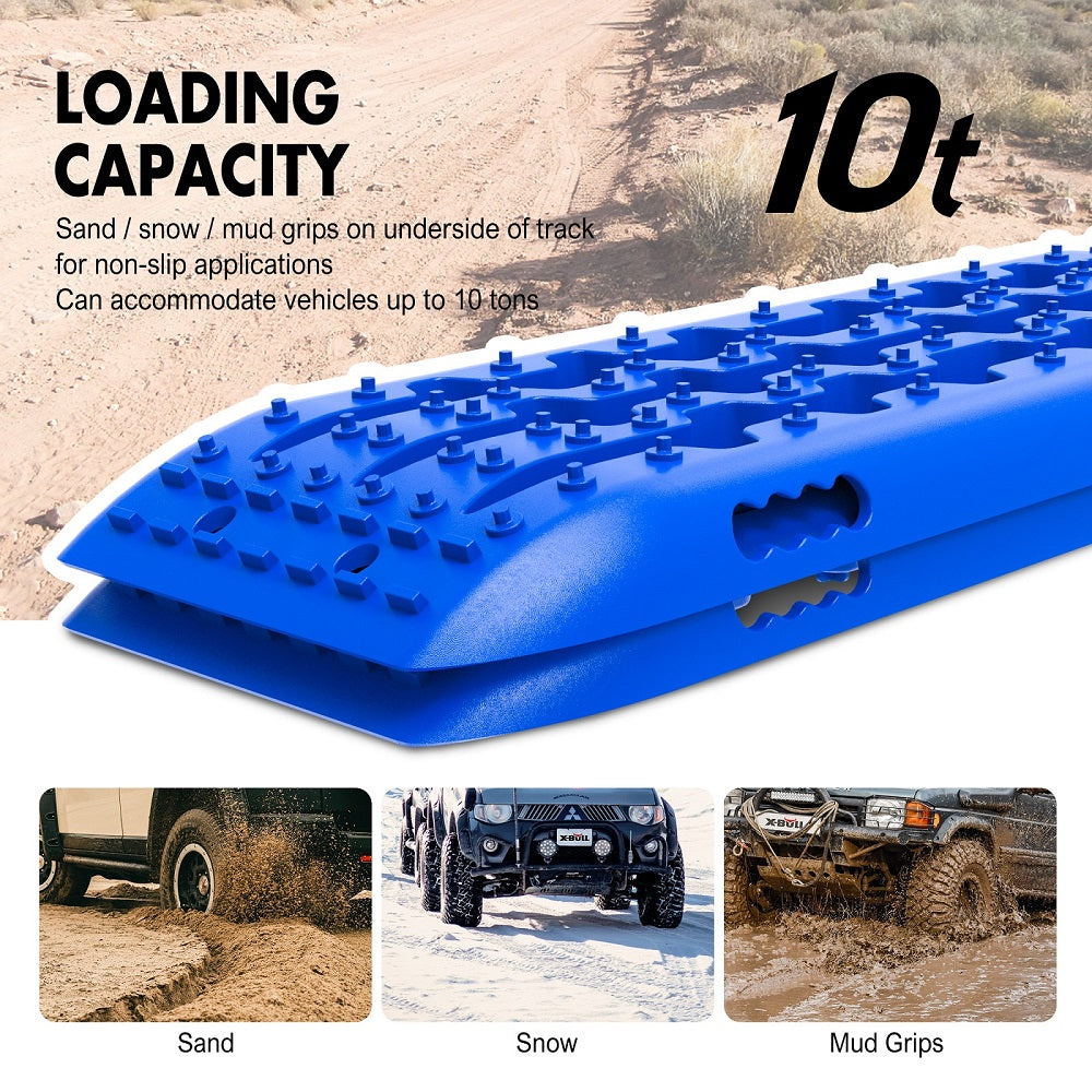 X-BULL Hitch Receiver 5T Recovery Receiver With 2PCS Recovery tracks Boards Gen2.0 Blue - DELIVERY ONLY