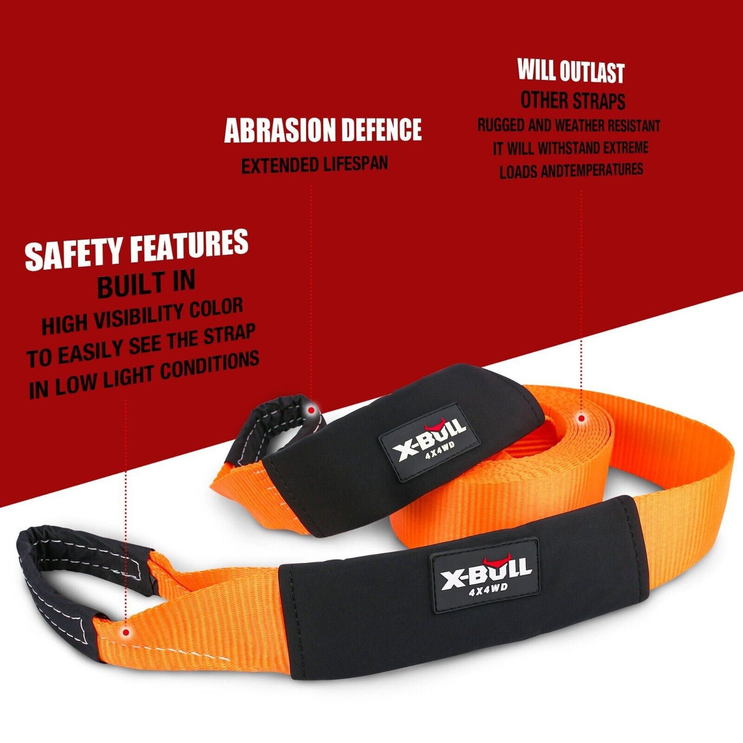 X-BULL Winch Recovery Kit 13PCS Recovery tracks /Snatch Strap Off Road 4X4-DELIVERY ONLY