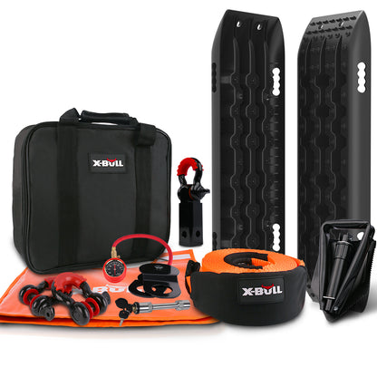 X-BULL Winch Recovery Kit 13PCS Recovery tracks /Snatch Strap Off Road 4X4-DELIVERY ONLY