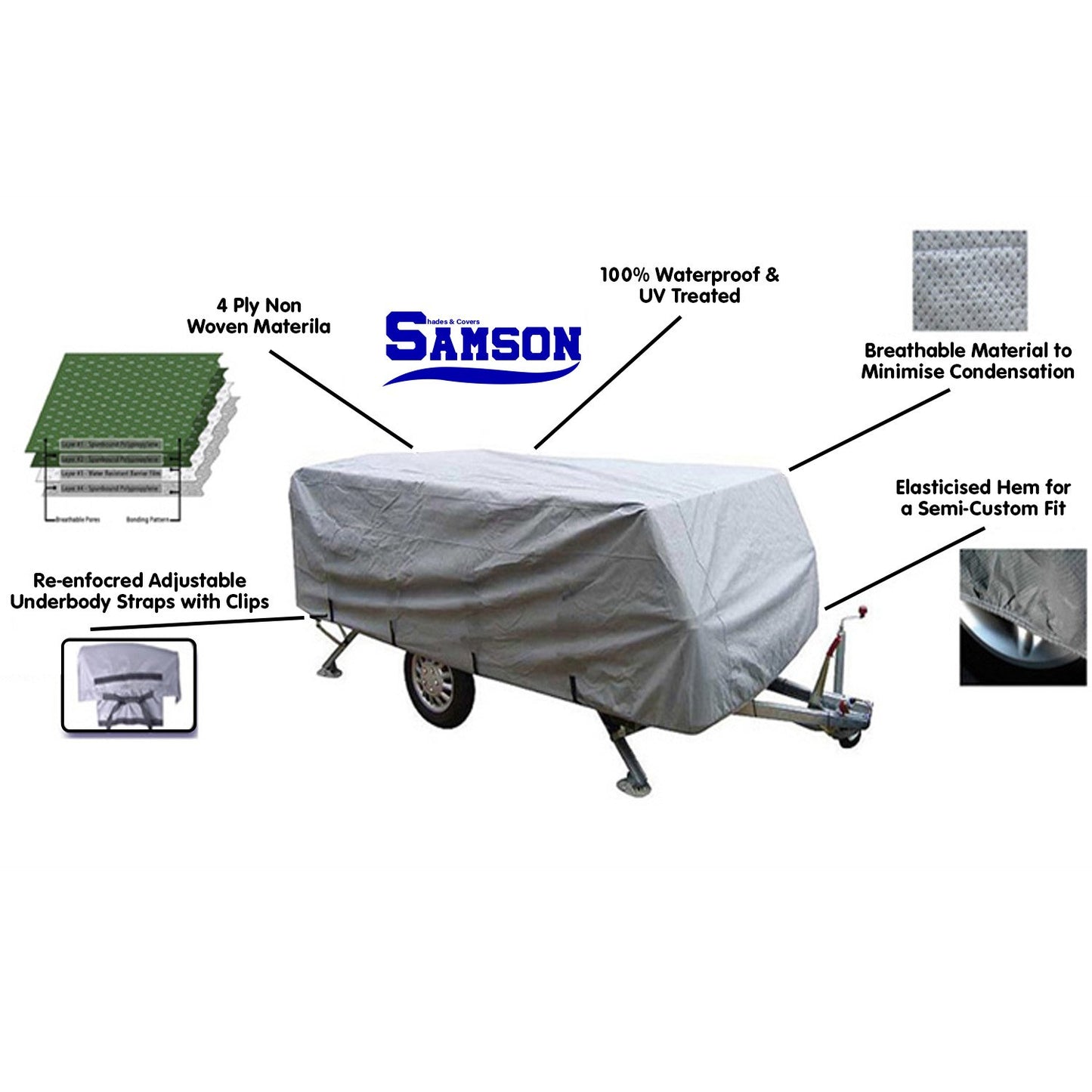 Heavy Duty Trailer Camper Cover 10-12ft-DELIVERY ONLY