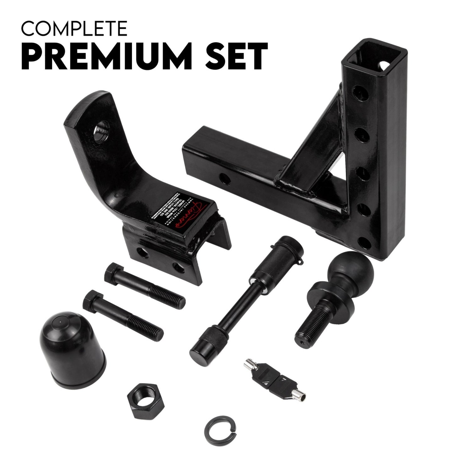Towbar Adjustable Drop Tow Bar Ball Mount Tongue Hitch Trailer Car 3500KG 50mm-DELIVERY ONLY