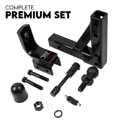 Towbar Adjustable Drop Tow Bar Ball Mount Tongue Hitch Trailer Car 3500KG 50mm-DELIVERY ONLY