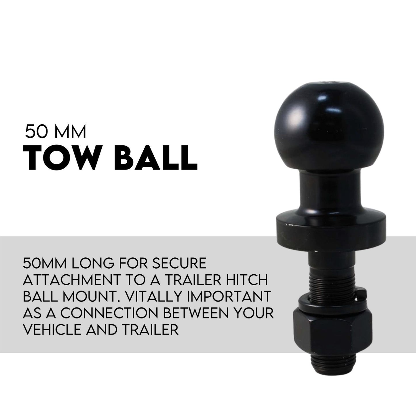 Towbar Adjustable Drop Tow Bar Ball Mount Tongue Hitch Trailer Car 3500KG 50mm-DELIVERY ONLY