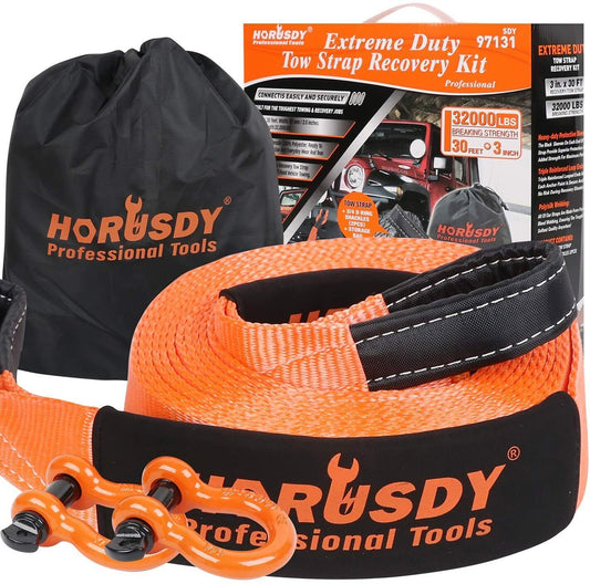 Heavy Duty 9.1M Recovery Tow Straps Snatch Kit -DELIVERY ONLY