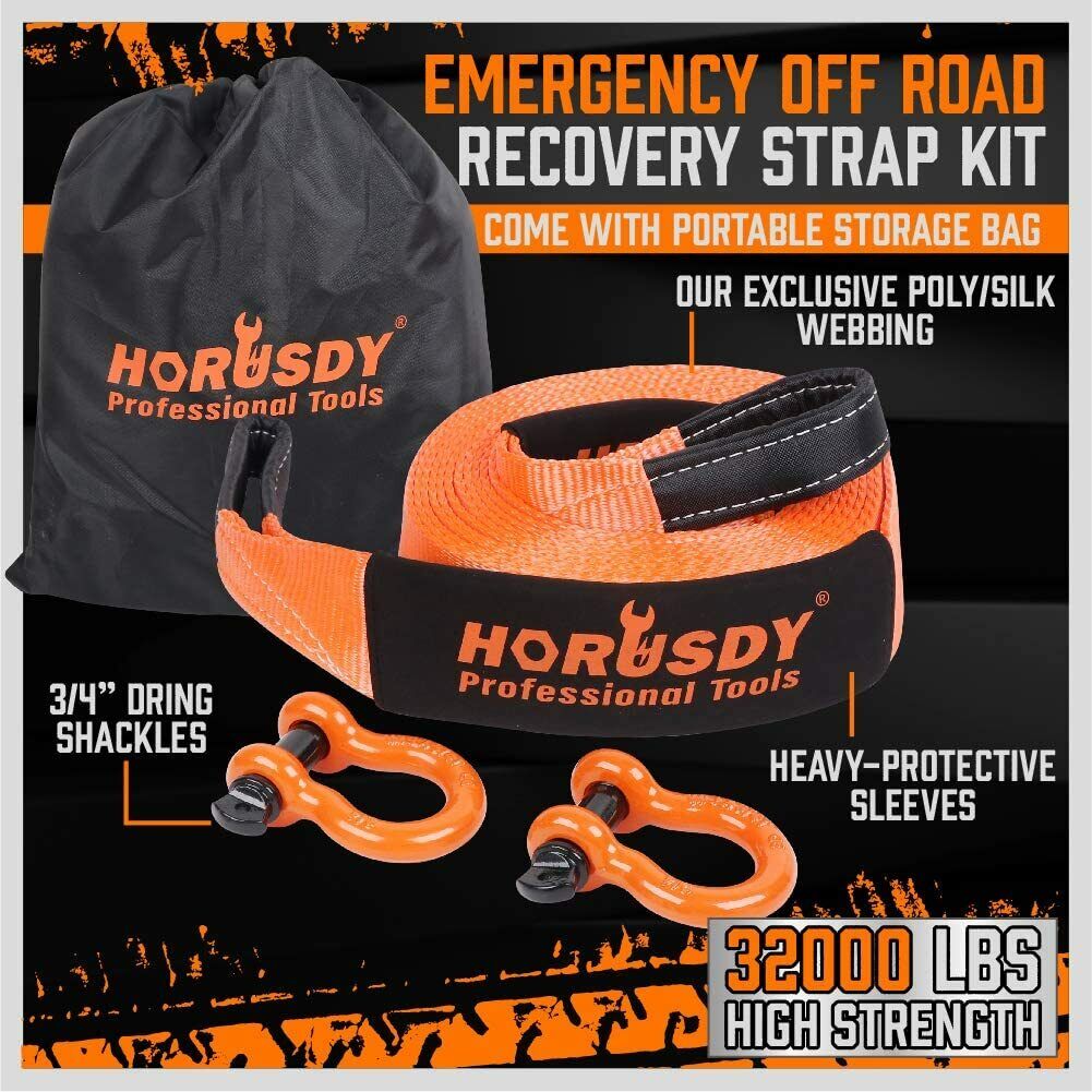 Heavy Duty 9.1M Recovery Tow Straps Snatch Kit -DELIVERY ONLY