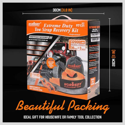 Heavy Duty 9.1M Recovery Tow Straps Snatch Kit -DELIVERY ONLY