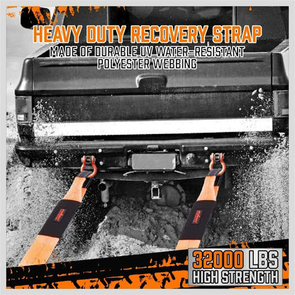 Heavy Duty 9.1M Recovery Tow Straps Snatch Kit -DELIVERY ONLY