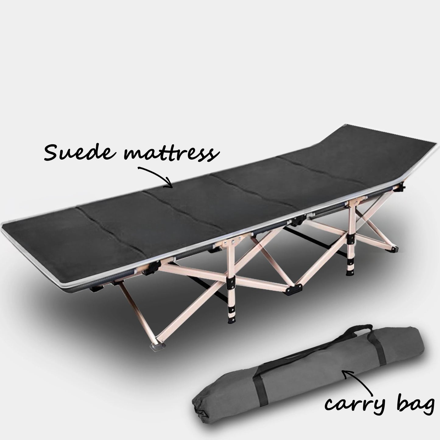 Portable Stretcher Bed - Single Foldable grey - DELIVERY ONLY