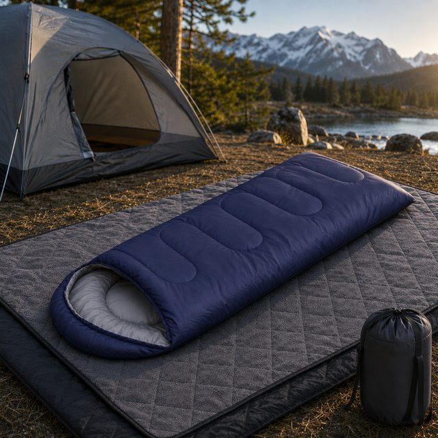 2-in-1 Winter Camping Warmth Kit with Carry Bag:  NAVY - DELIVERY ONLY