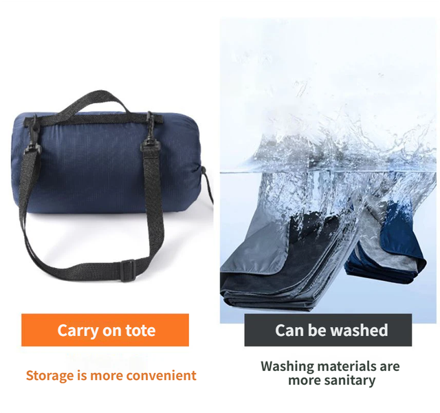 2-in-1 Winter Camping Warmth Kit with Carry Bag:  NAVY - DELIVERY ONLY