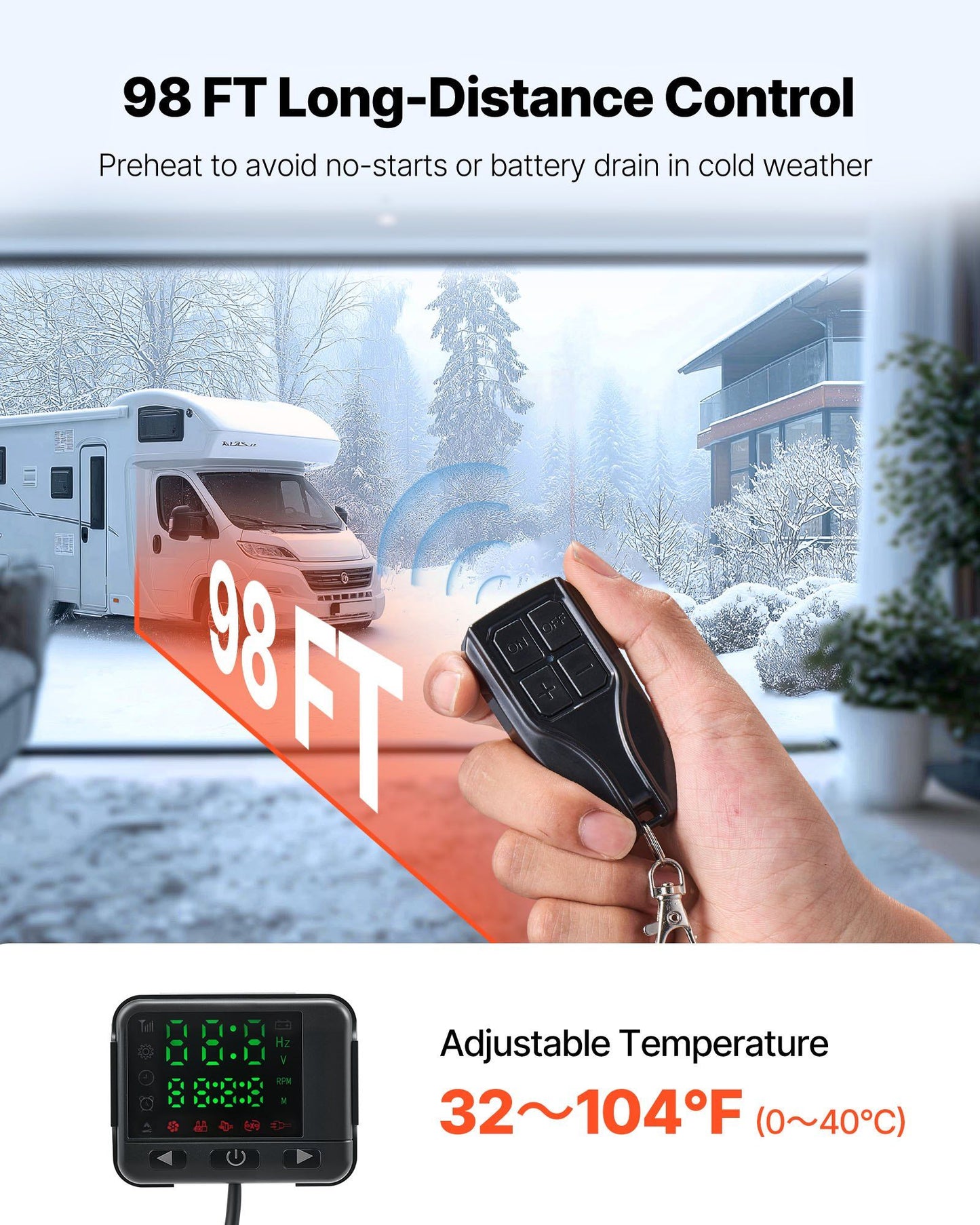 Portable Diesel Air Heater, 8 kW DC12-24V-DELIVERY ONLY