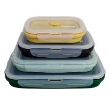 Collapsible Rectangle Containers - 4 Pack Assorted Colours