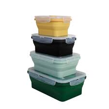 Collapsible Rectangle Containers - 4 Pack Assorted Colours