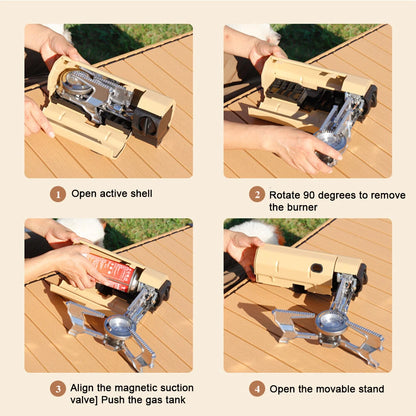 Foldable Portable Butane Stove 2600W Camping Stove Outdoor Cooking Gas Stove